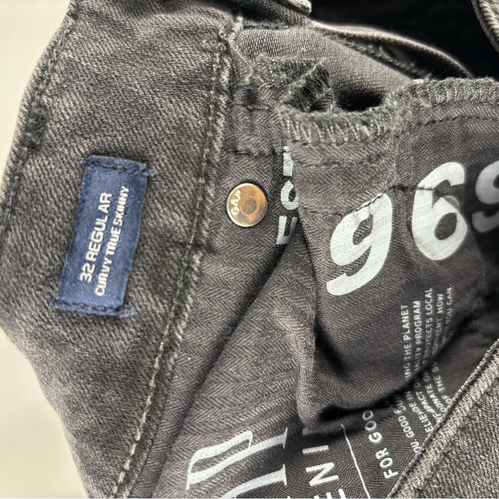 NWT GAP Women's Dark Gray Washed out Black Skinny Jeans Cropped Ankle, 32 Reg - Picture 5 of 10